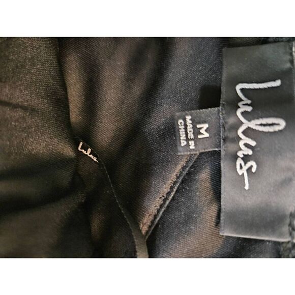 Lulus black with gold accents crossback spaghetti strap gown. Size M. - Picture 9 of 11